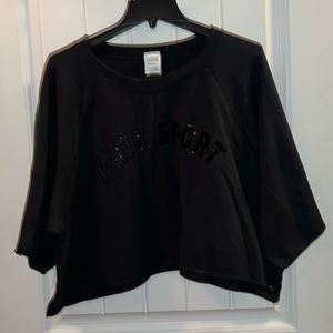 Pink Victoria secret black crop top. No stains or holes
